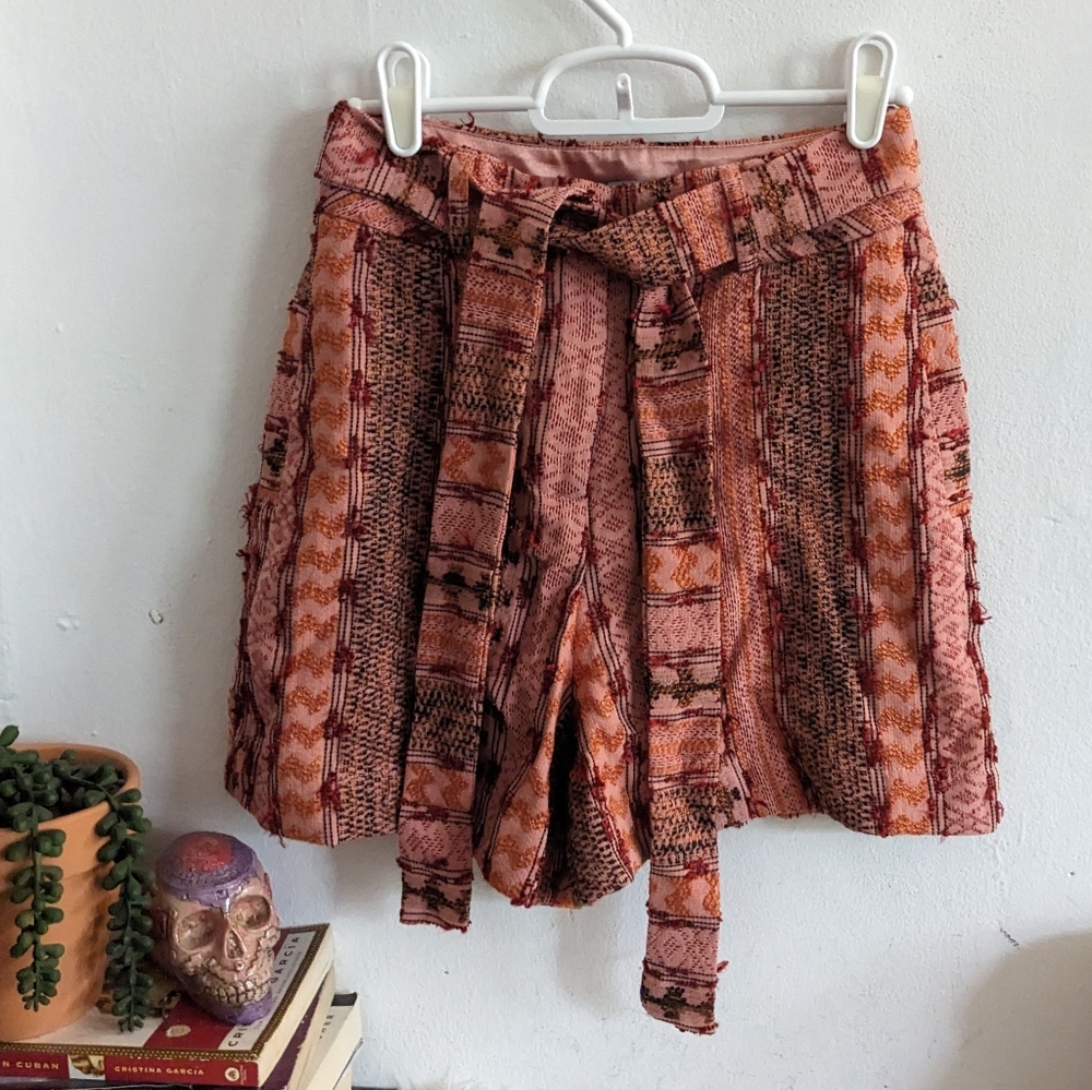 Textured Tweed High Waisted Shorts Anthropologie Eva Franco XS